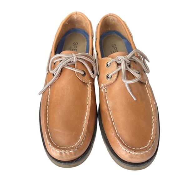 Sperry Top-Sider Mens Leeward 2 Eye Boat Shoe Size 9 Classic Leather Sahara Tan - Picture 2 of 14